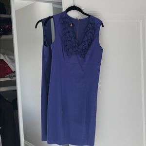 Ted Baker London purple dress with neck detail